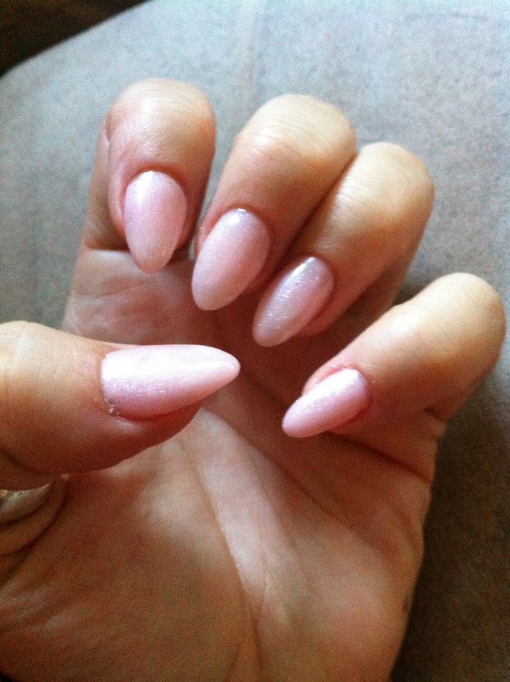 Light Pink Shimmer Gel Nails