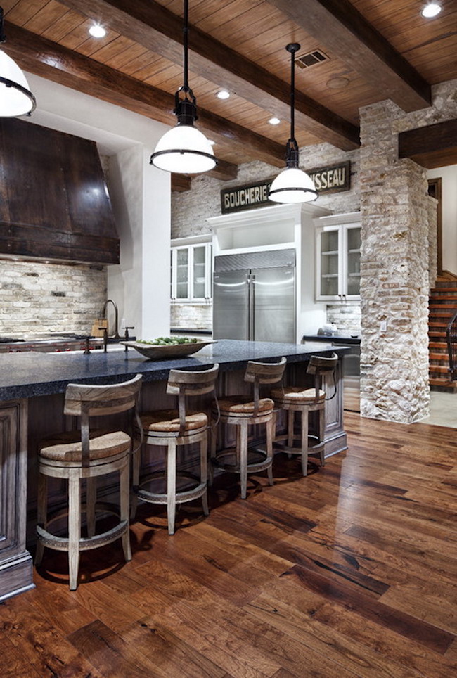 Nice Rustic Look of Industrial Kitchen Interior Add Industrial Touches in Your Own Kitchen