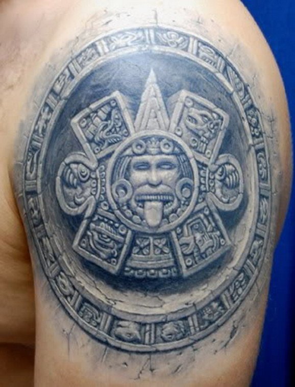 Pavel Angel Aztec tattoos