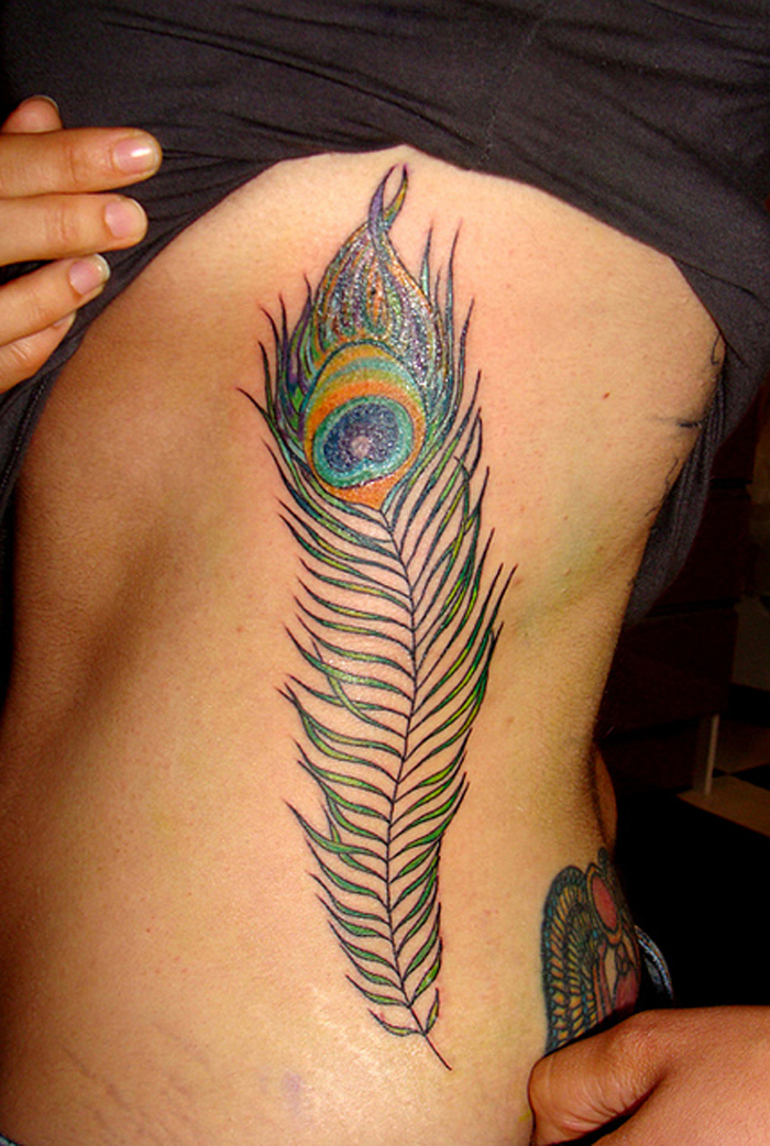 Peacock Feather Tattoo Designs for Women