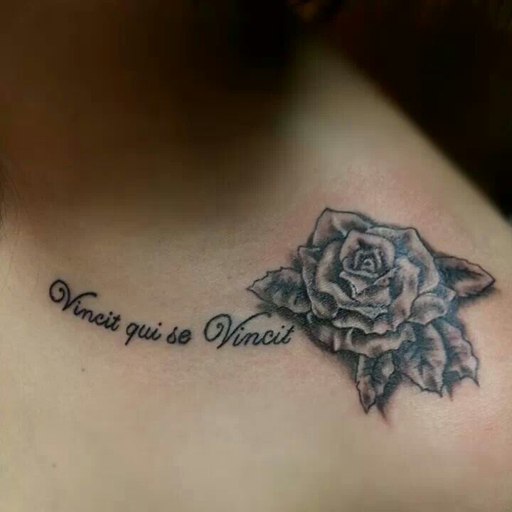 Rose Collarbone tattoo
