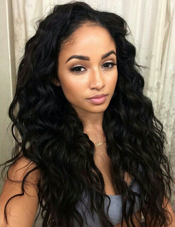 Simple Long Curly Wavy Black Hairstyles for Thick Hair