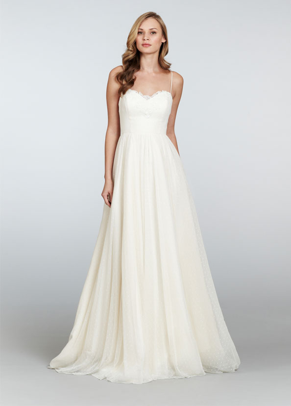 Spaghetti Straps Lace Ruched Ivory Bridal Reception Dress
