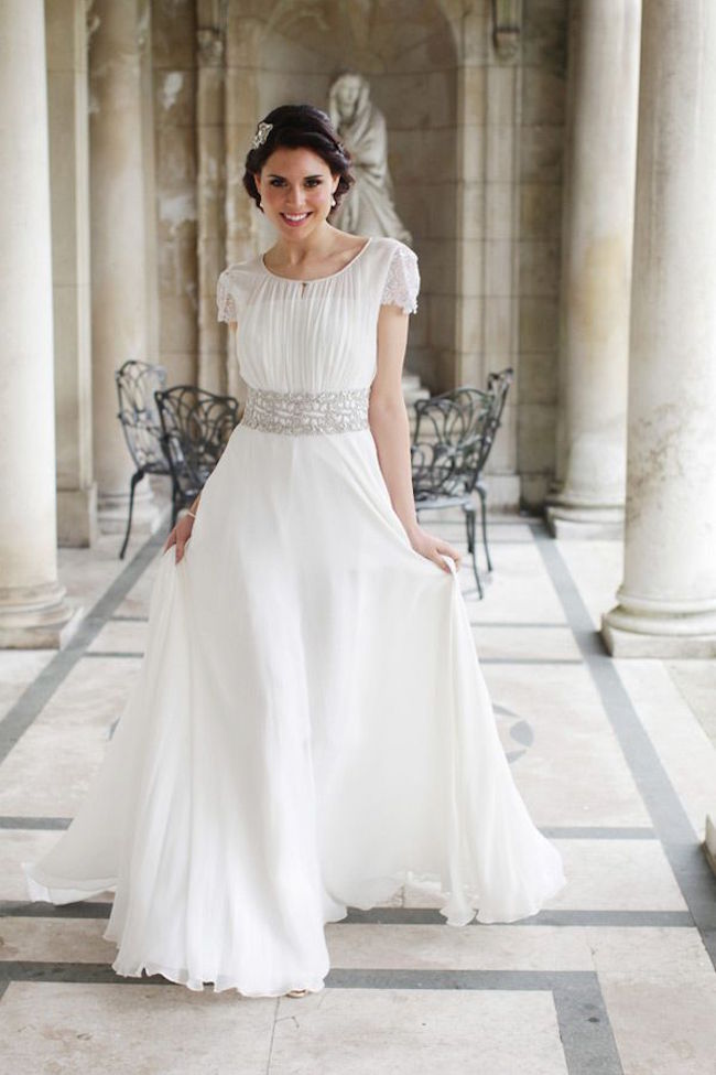 Stunning Grecian-Inspired Gown - Modest Wedding Dress