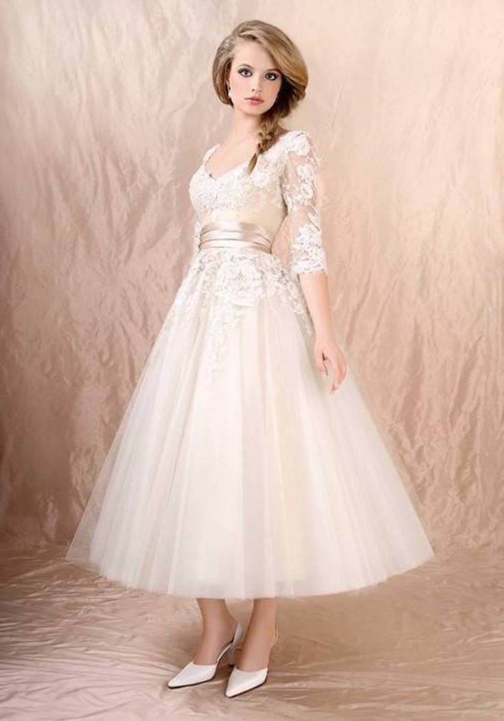 bridal tea length wedding dresses
