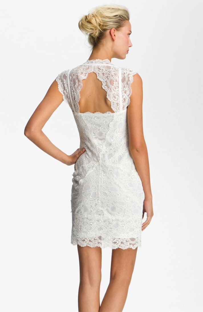 lace little white wedding dresses for the wedding reception LWDs Nicole Miller