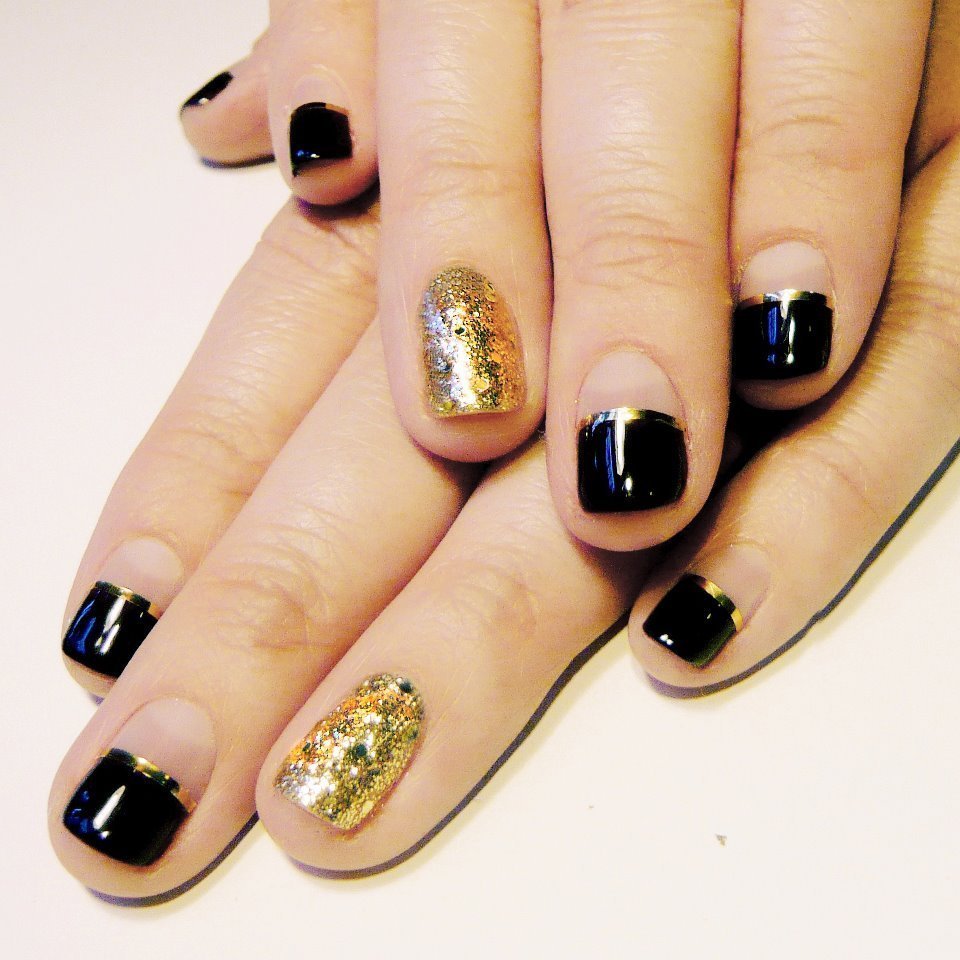 manicure nail art v files black and gold
