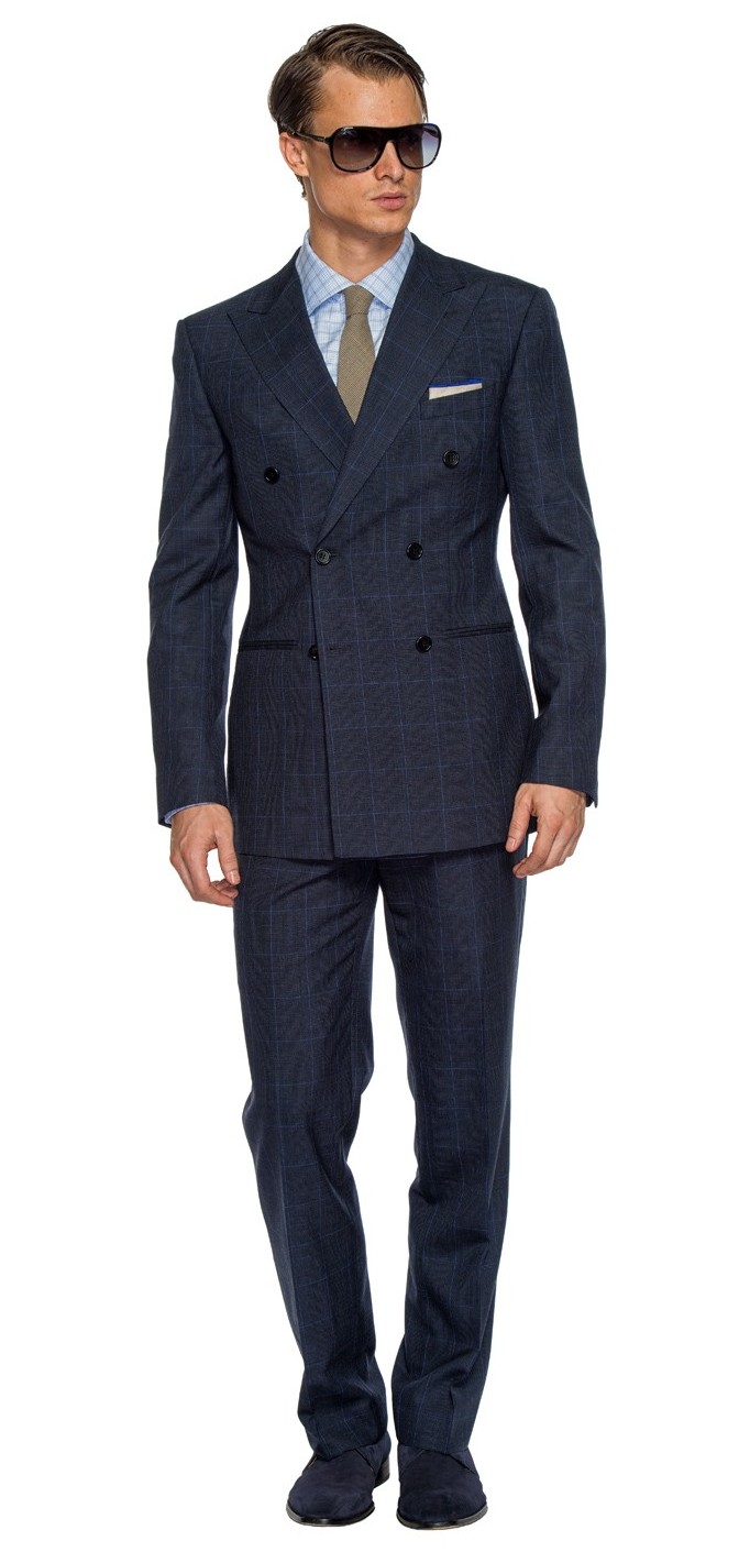 navy blue double breasted suit