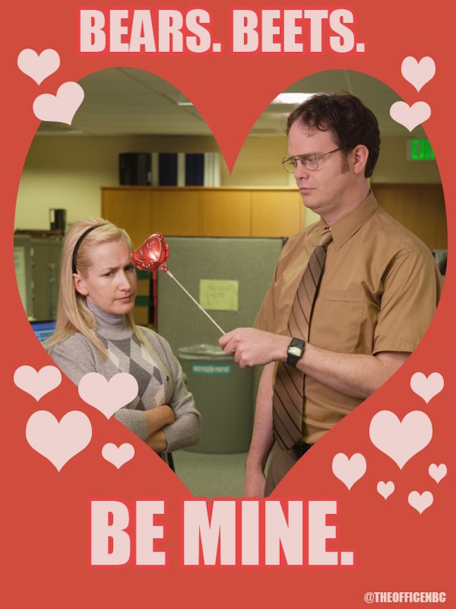 Dwight and Angela Funny Valentine's Day Cards