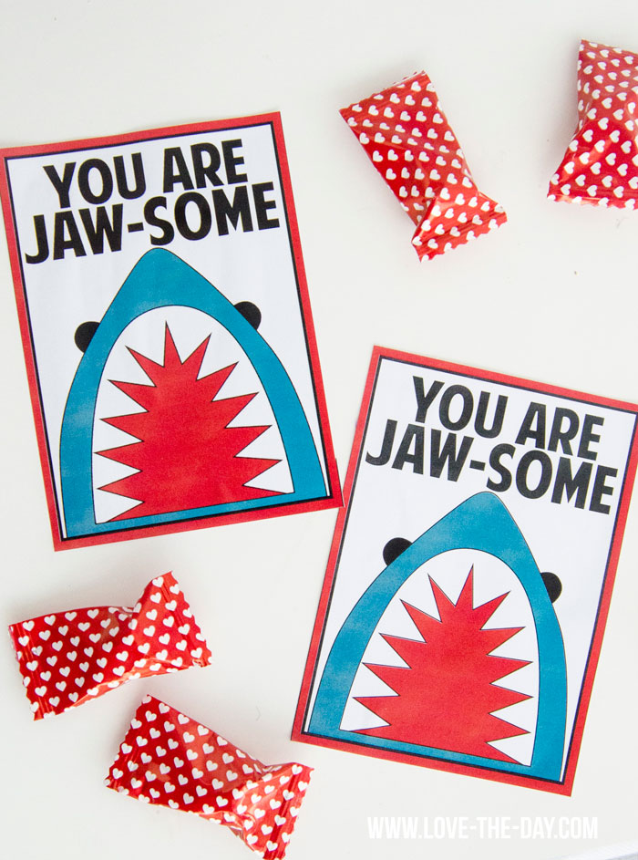 Shark-Themed Free Valentine Printable