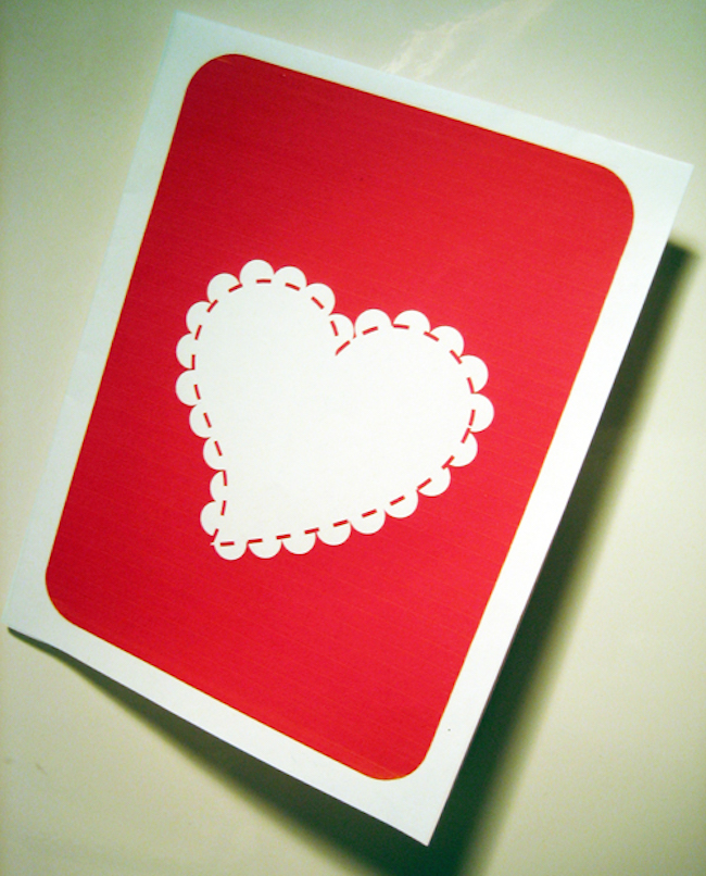 Stitch Heart Printable Valentine Card