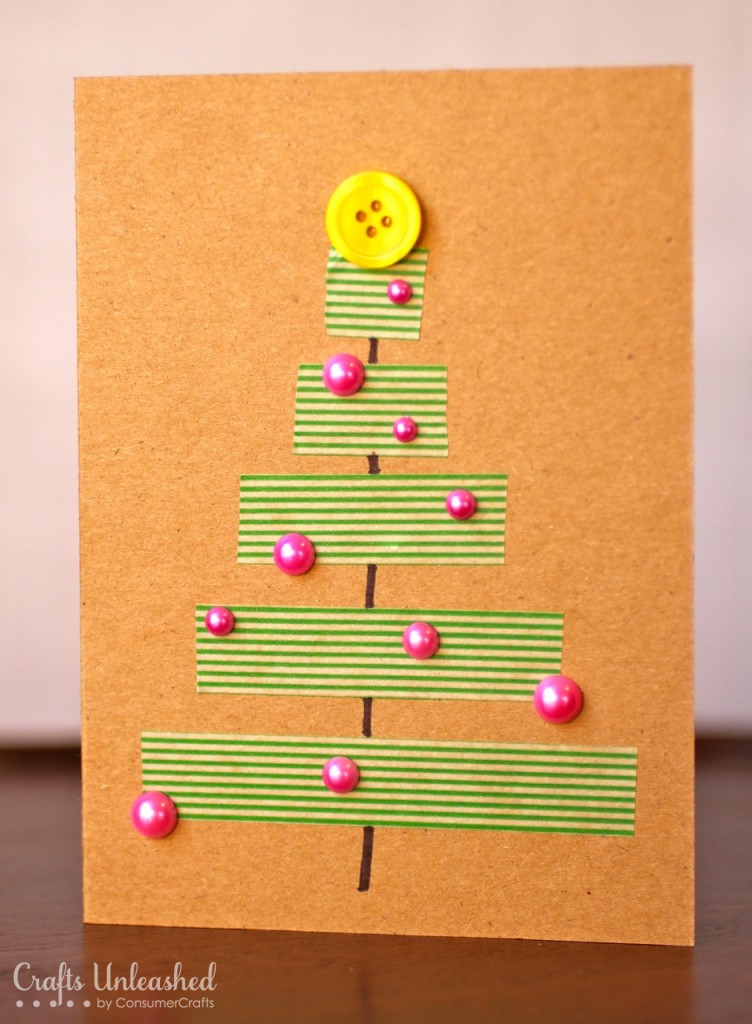 christmas card ideas washi tape tree