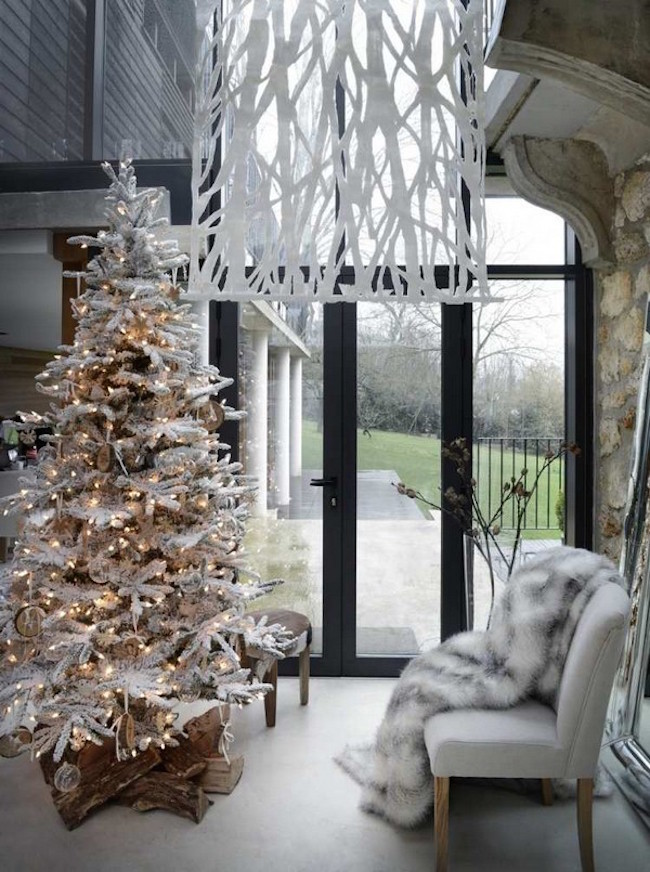 christmas decorations living room scandinavian art fur blanket