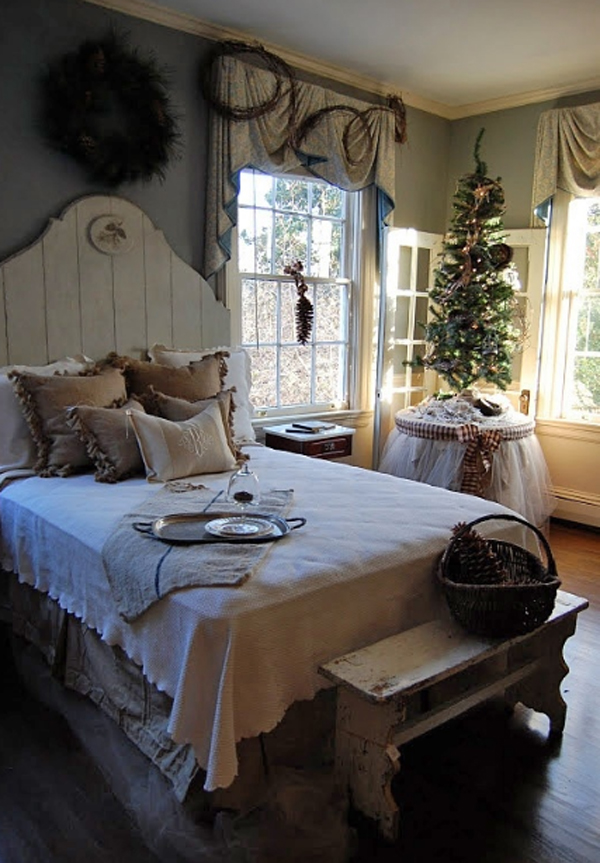 inspiring rustic bedroom for christmas decoration