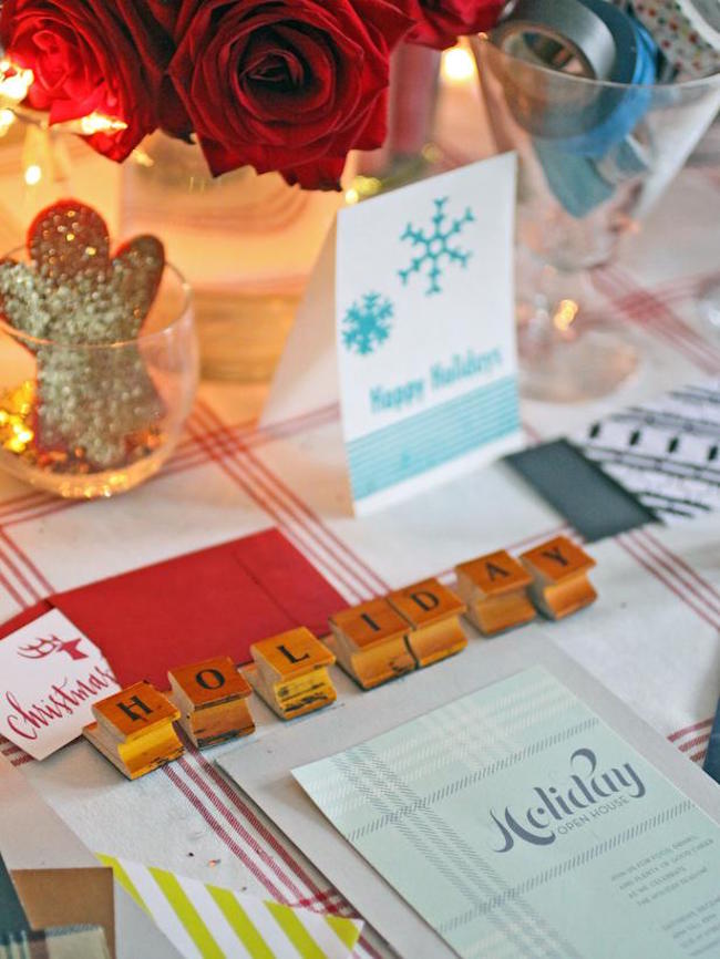unique vintage scrabble letters used for Christmas table decor