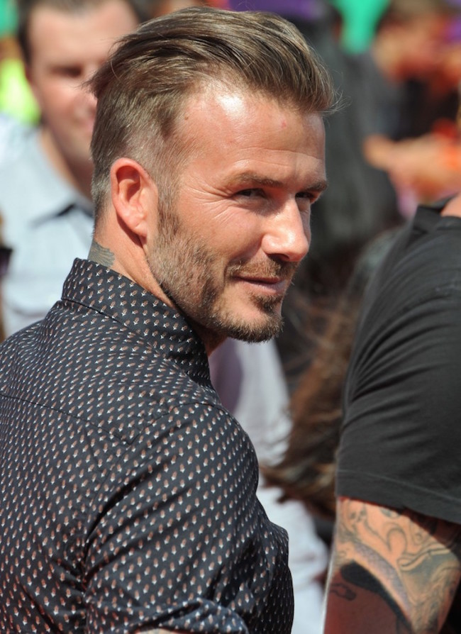 David Beckham Long Top Shaved Sides