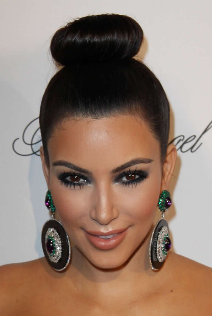 Kim Kardashian bun hairstyle