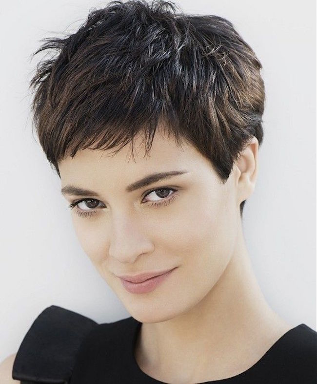 Traditional short pixie cut for thick hair