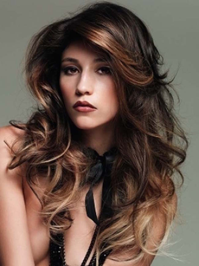 Wavy Long Hairstyles With Side Bangs
