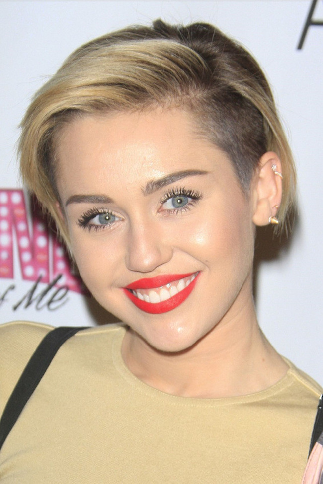 undercut hairstyle of miley cyrus