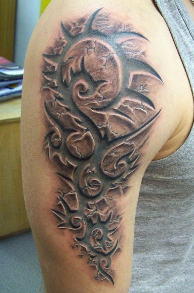 3d tribal cloud tattoo