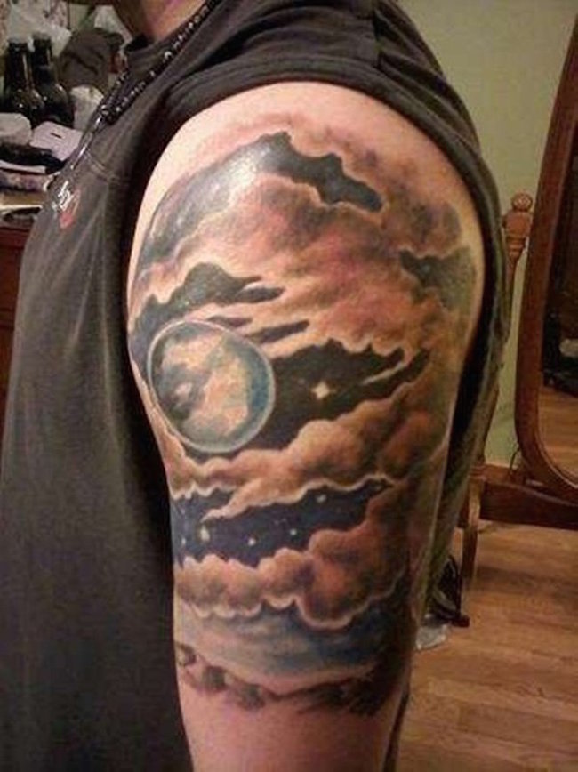 Arm cloud tattoo
