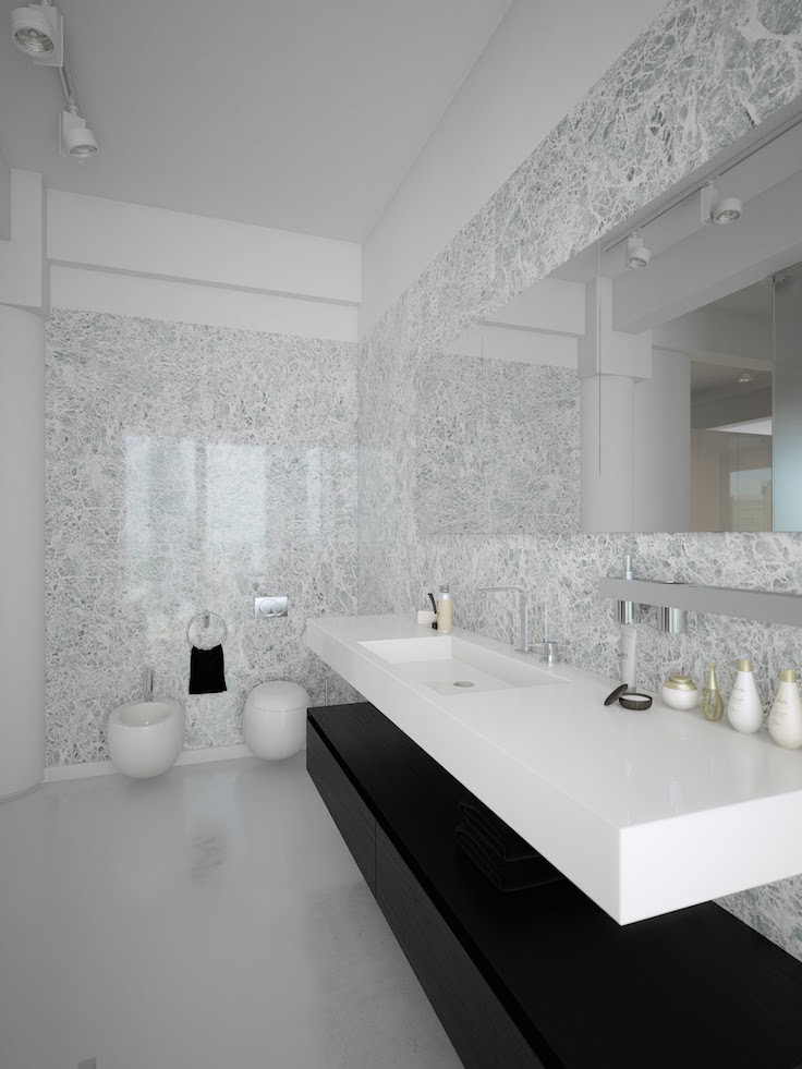 Black white contemporary bathroom