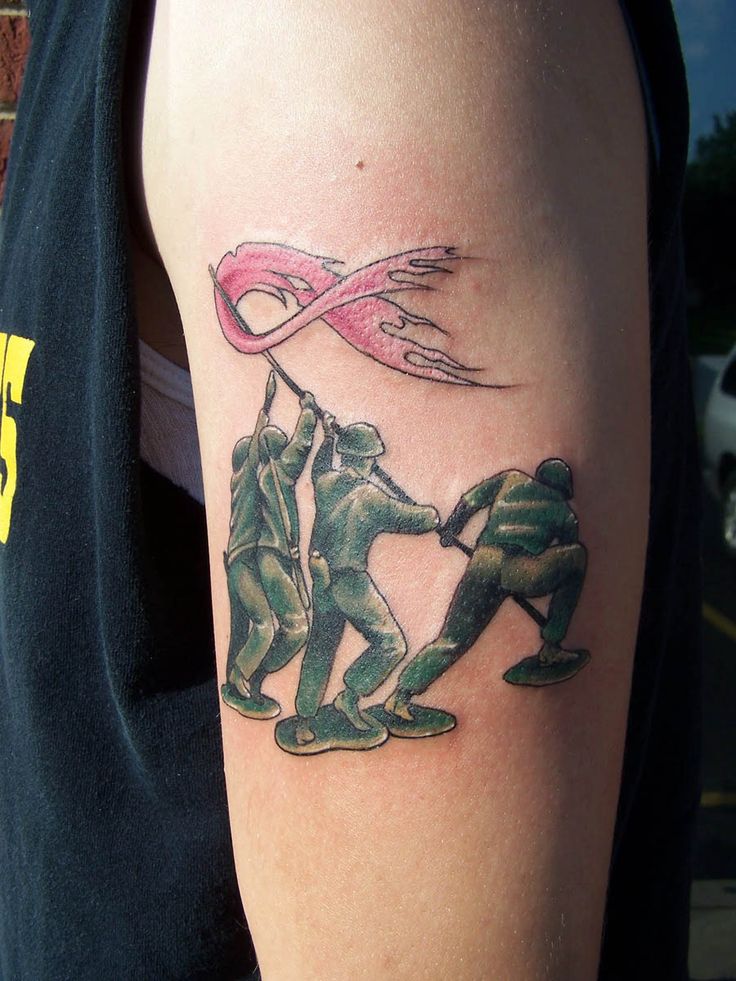 Breast Cancer Tattoo - GI Joe and the ribbon