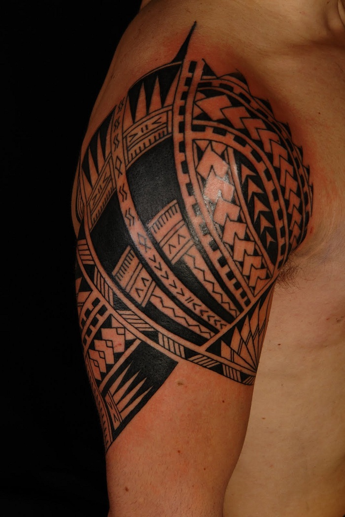 Cool Half Sleeve Samoan Polynesian Tattoo
