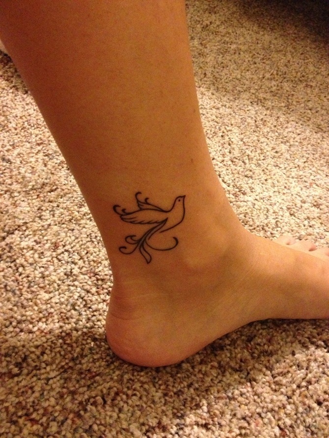Dove Tattoo Design On Ankle