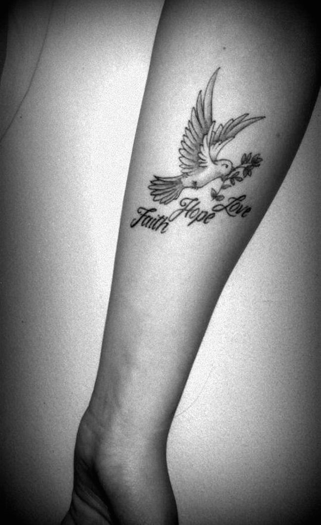 Dove tattoos on wrist for girl
