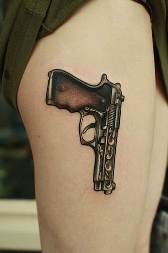 Gun Tattoo Designs and Ideas