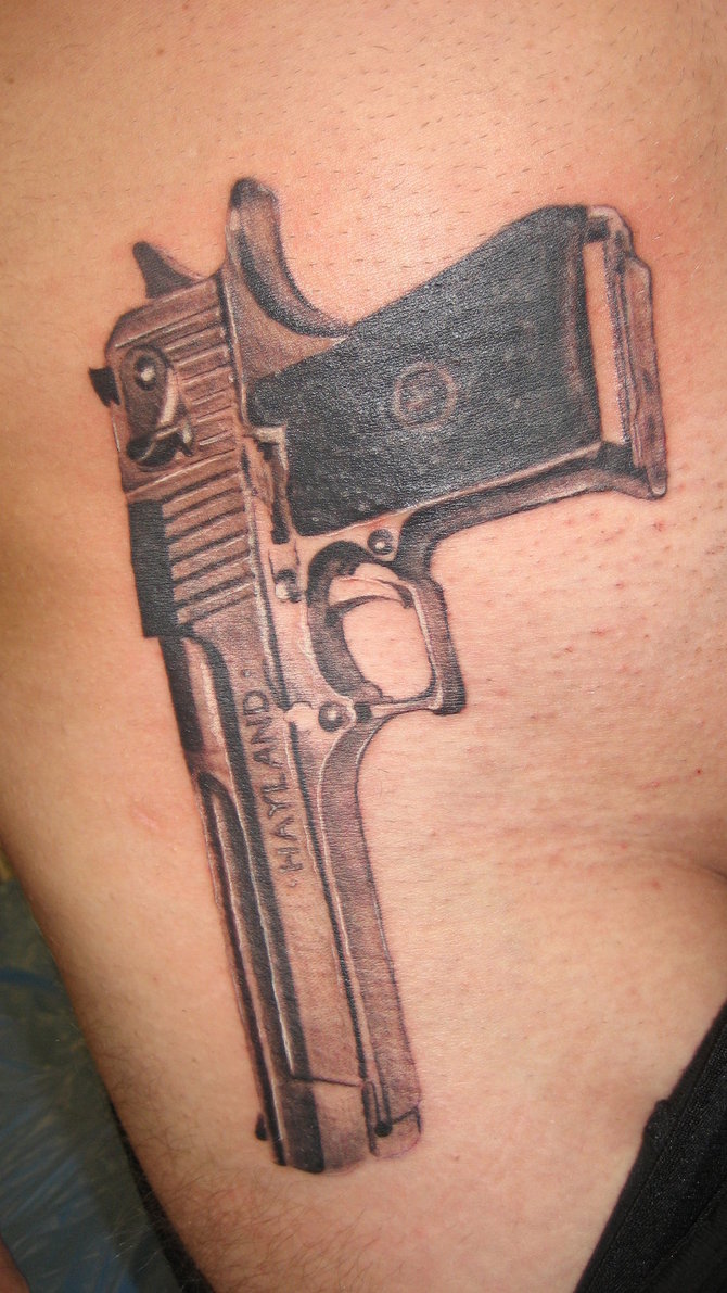 Hayland Gun Tattoo Design Idea