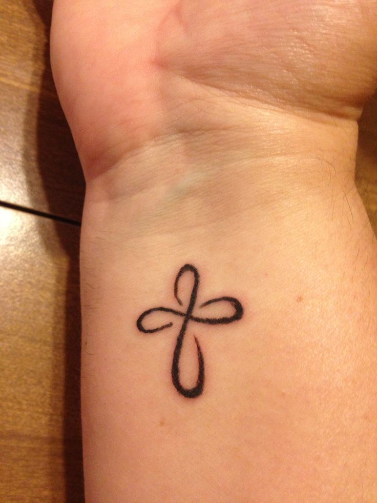 Infinity Cross Wrist Tattoo