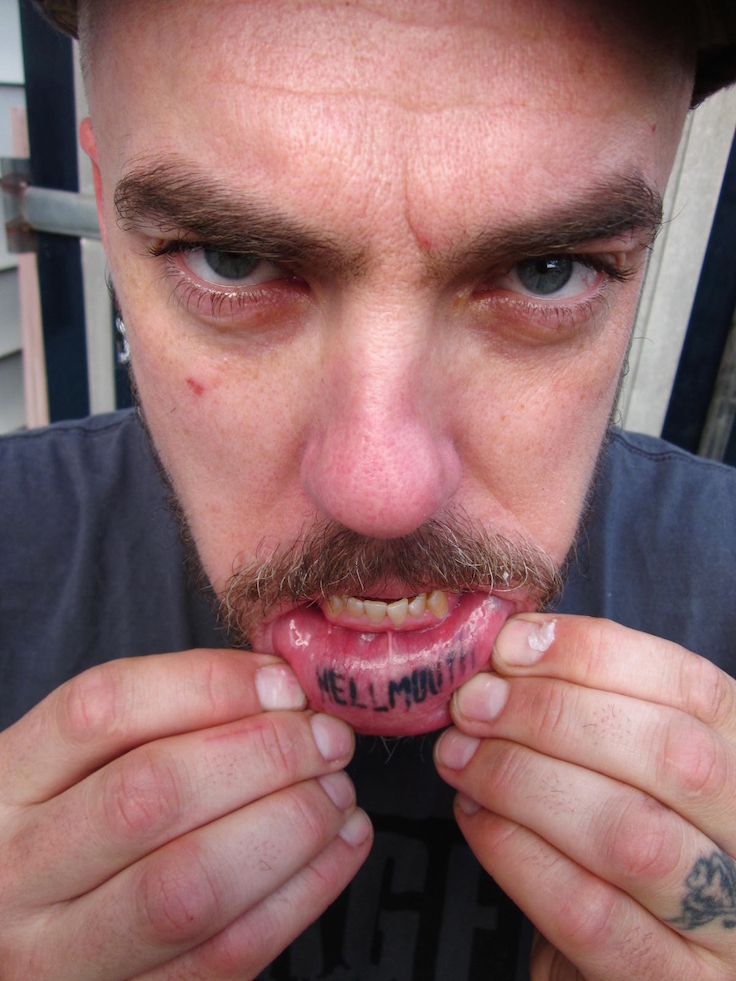Navarro's inner lip tattoo