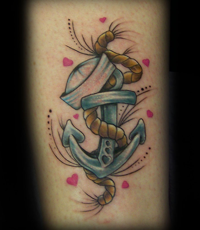 Navy Anchor Tattoo With Banner