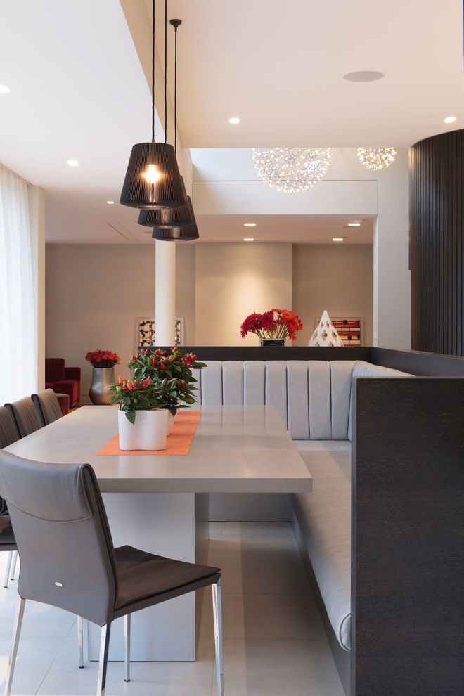 Scandinavian Banquette Dining for Contemporary Dining Room