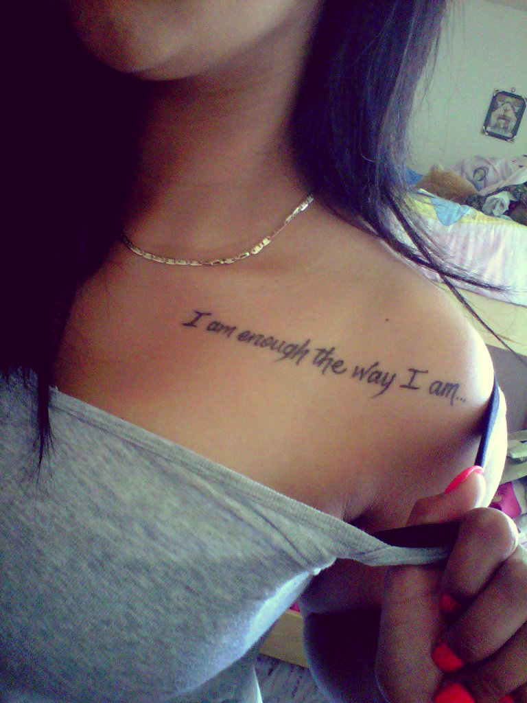 Short Quote I Am enough Tattoo