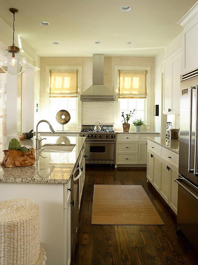 Transitional Kitchen With White Cabinets