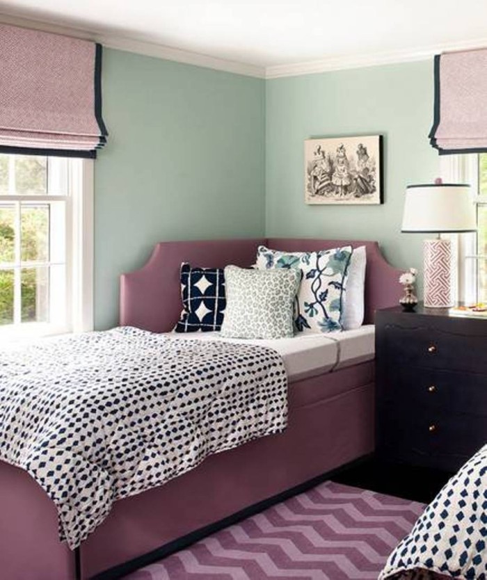 Wall Colors For Small Bedroom Mint Green With Purple Accents