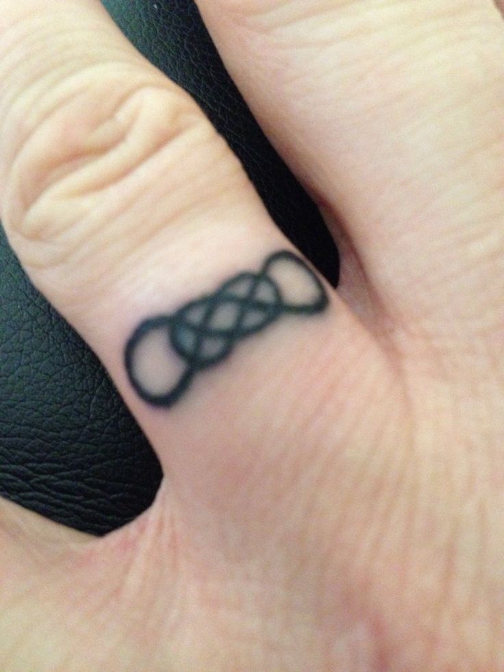 Wedding ring tattoo Double Infinity