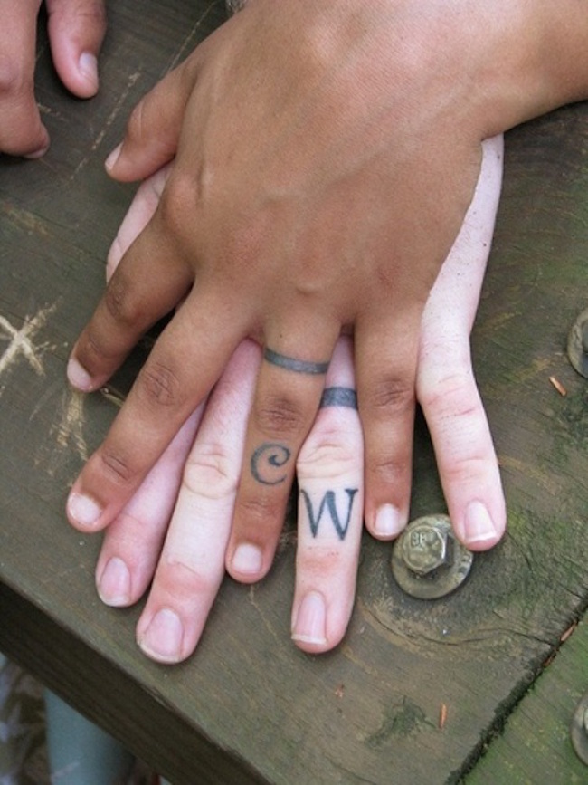 awesome wedding ring tatto