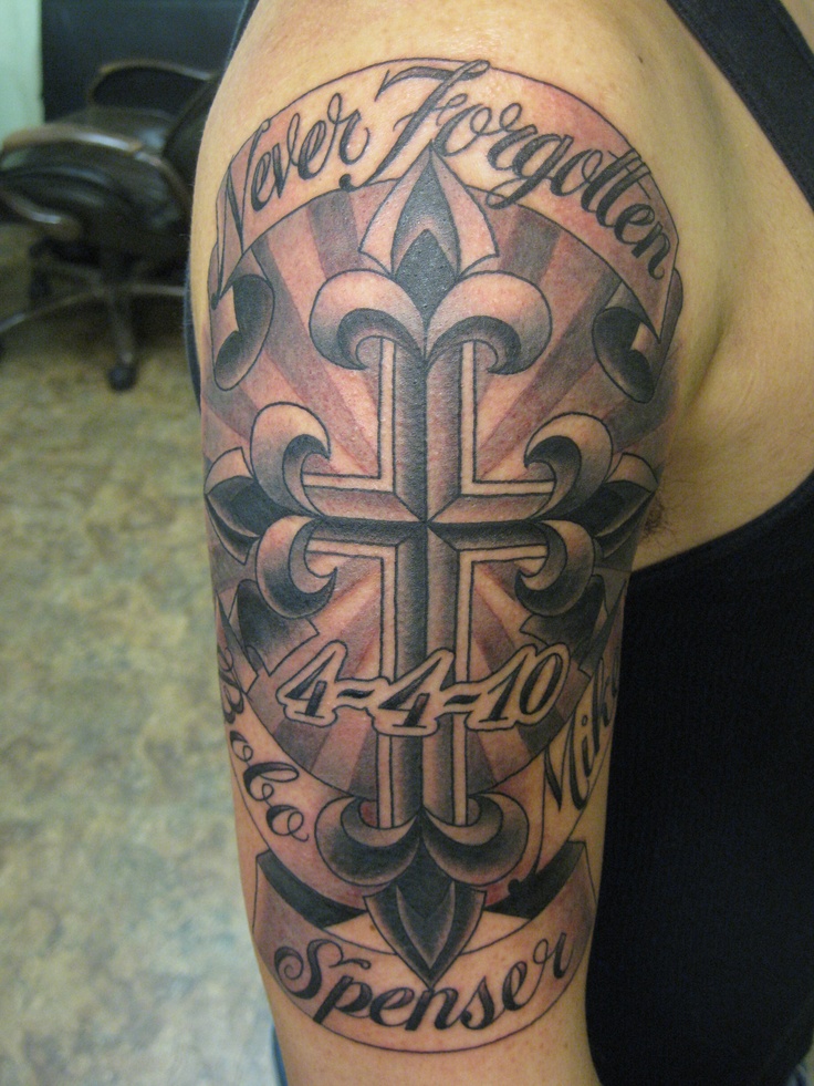 black and grey tattoo cross