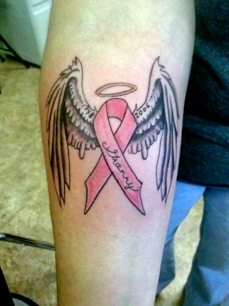 breast cancer memorial tattoo by kannible
