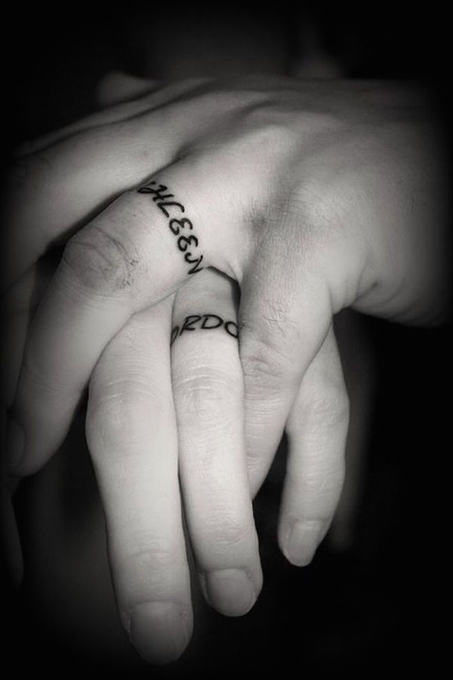 modern wedding ring tattoos