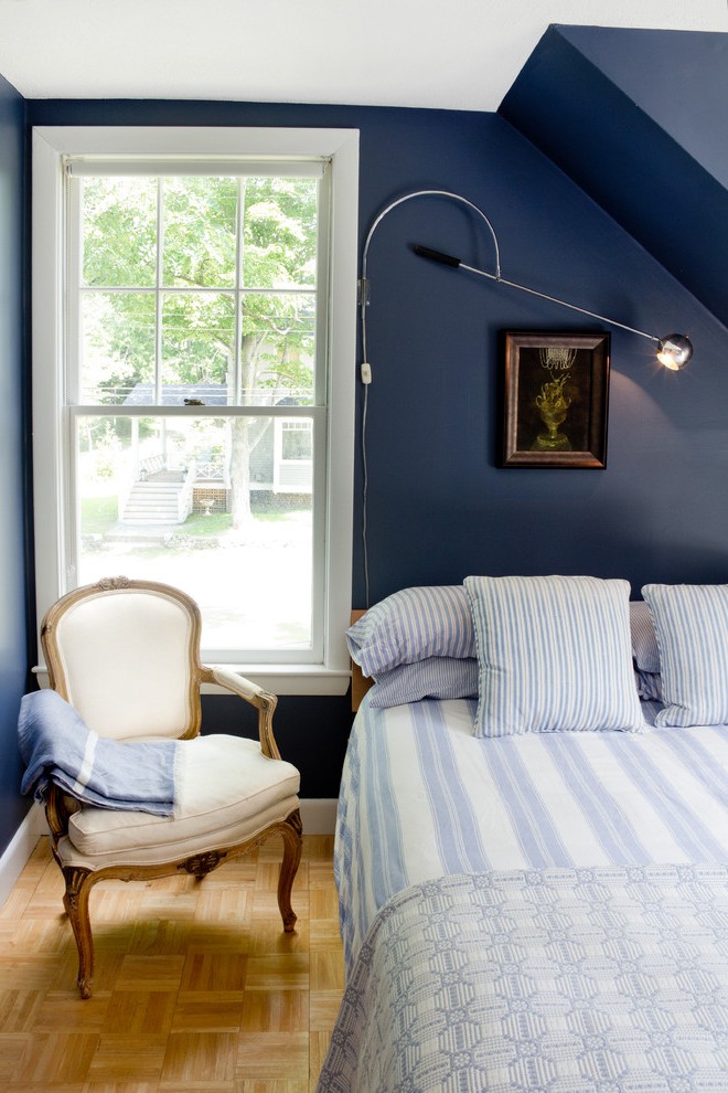 navy blue house designs beach style bedroom