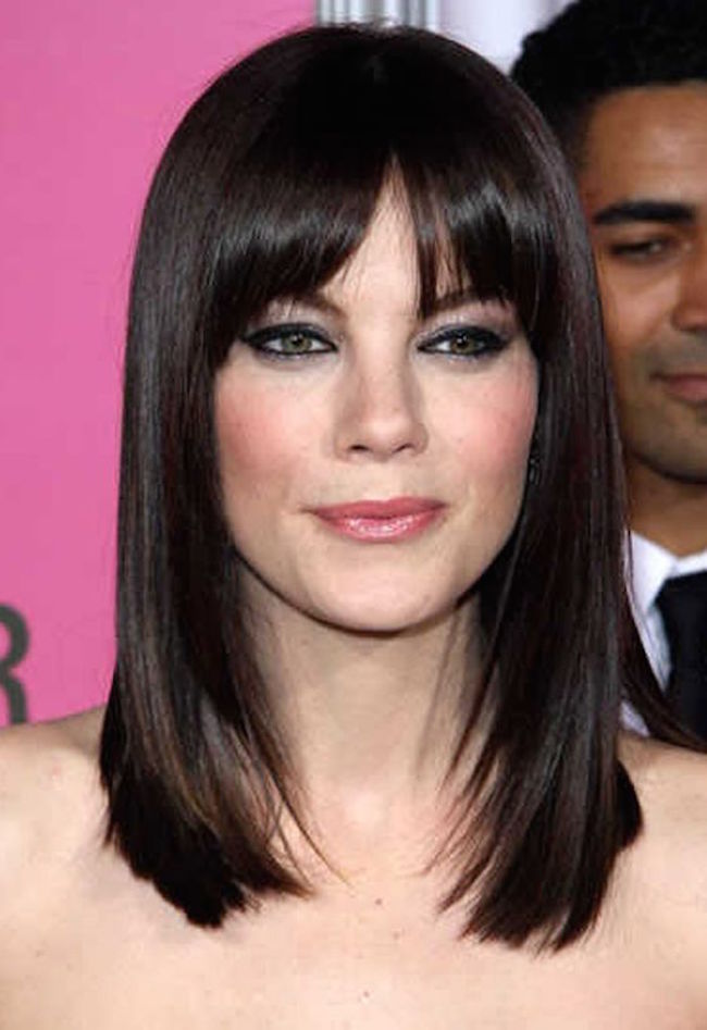 round face medium length hairstyles with bangs