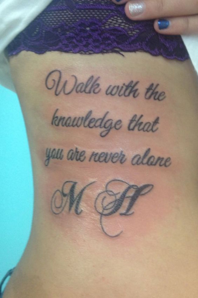 tattoo with a tidbit of an Audrey Hepburn quote