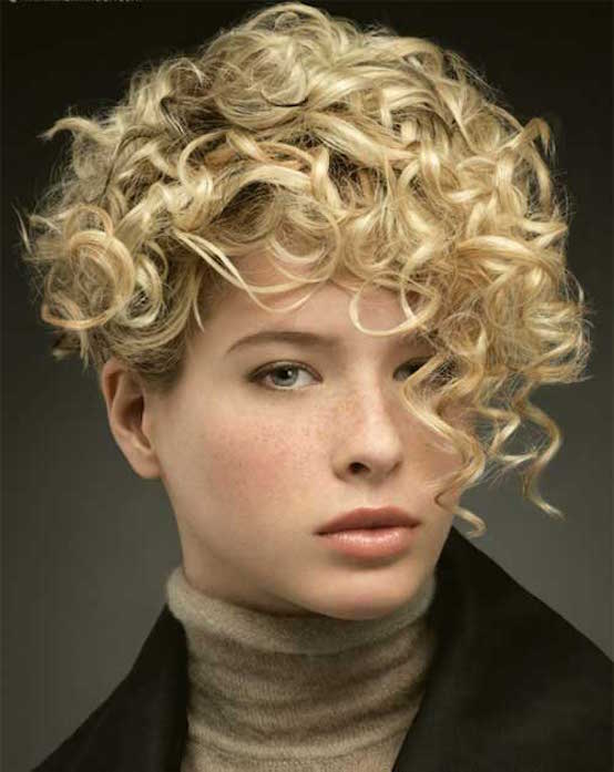 Blondie Funky Short Curly Hairstyle