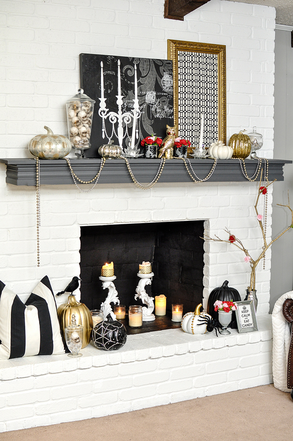 Chic Halloween Decorations for Your Mantel